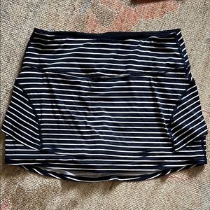 Athleta Navy and White Striped Tennis Skirt